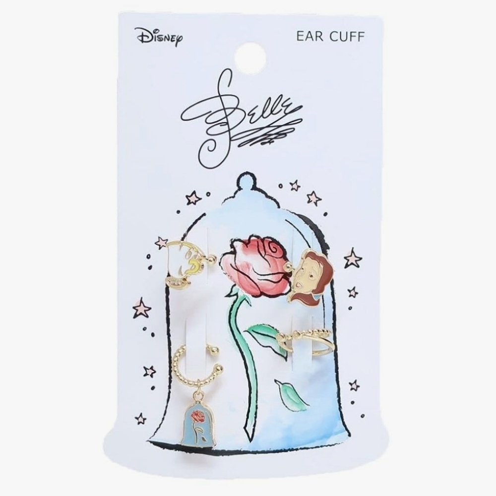 Disney Beauty and the Beast Ear Cuffs Gold Tone Set